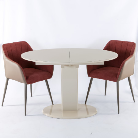 Стол обеденный модерн EXI- Милан cream (стекло мат)