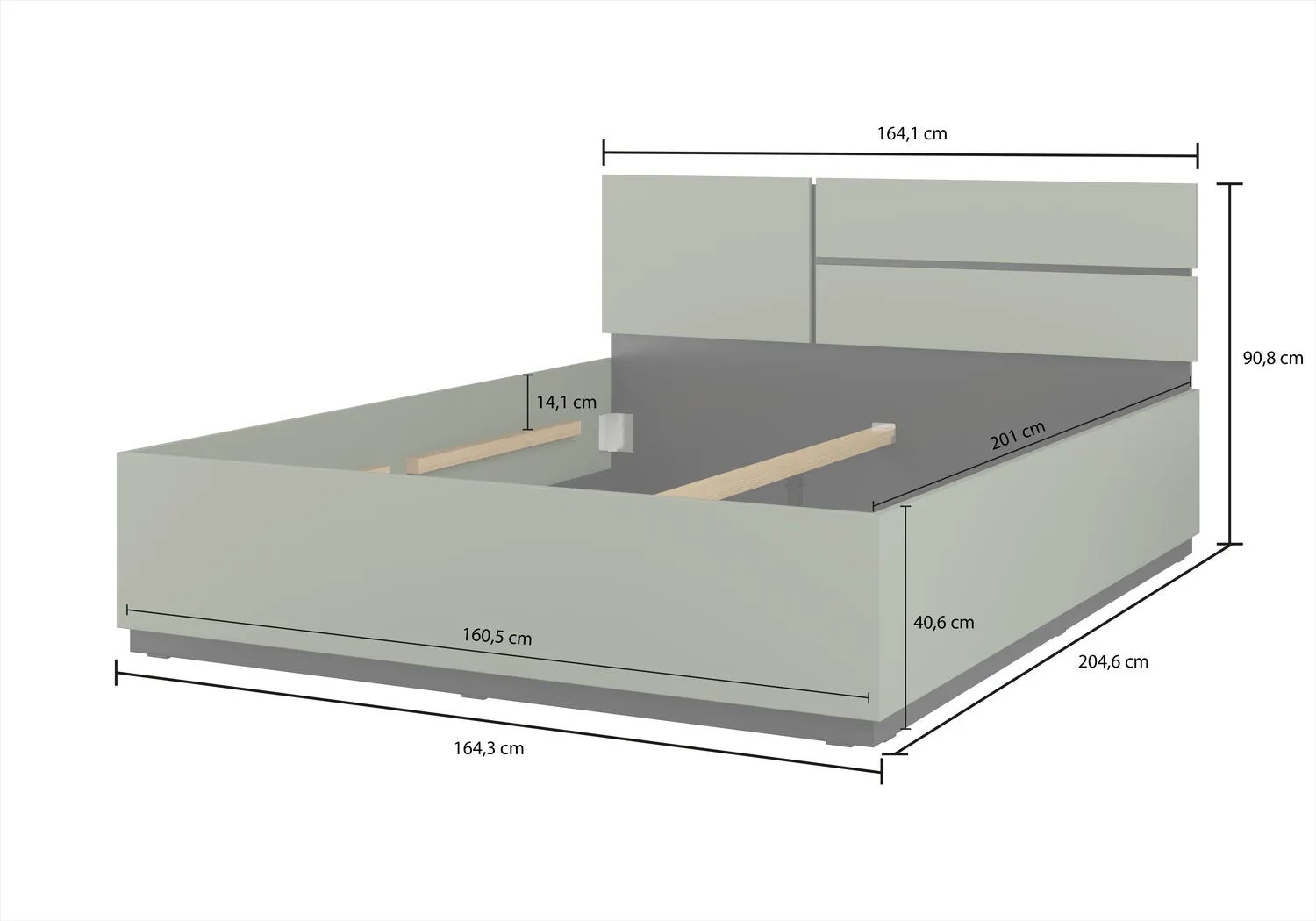 Кровать двуспальная Helvetia CROSS S (конго-черный)