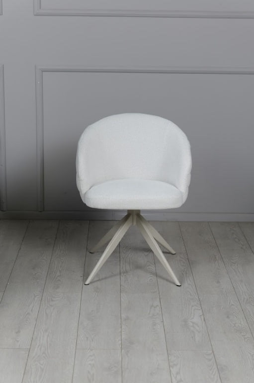 Стул обеденный поворотный TOP- Денс (молочный) ноги крем