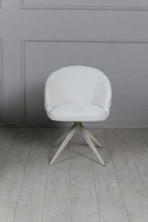 Стул обеденный поворотный TOP- Денс (молочный) ноги крем