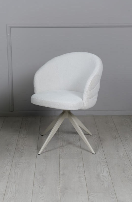 Стул обеденный поворотный TOP- Денс (молочный) ноги крем