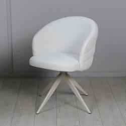 Стул обеденный поворотный TOP- Денс (молочный) ноги крем