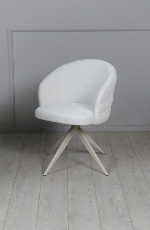 Стул обеденный поворотный TOP- Денс (молочный) ноги крем