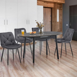 Стол обеденный раскладной BIO- Grace Титан черный/керамика Армани BNS GREY