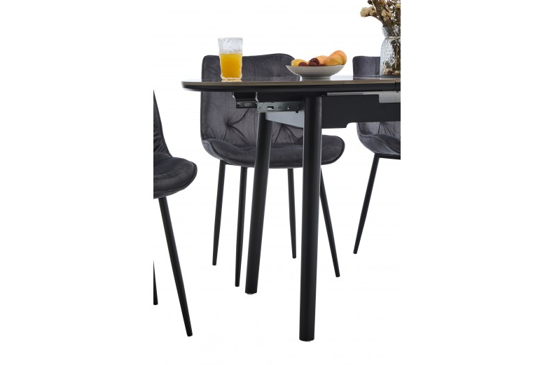 Стол обеденный раскладной BIO- Grace Титан черный/керамика Армани BNS GREY