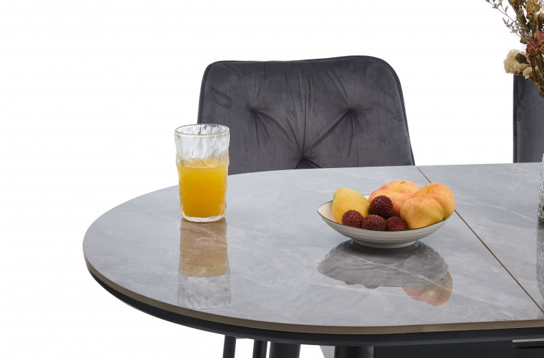 Стол обеденный раскладной BIO- Grace Титан черный/керамика Армани BNS GREY