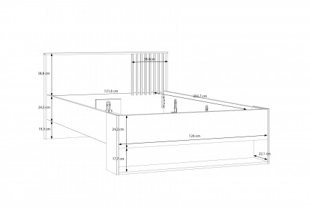 Кровать односпальная Forte ELISTON EGML1122 (дуб Маувелла/песочный)