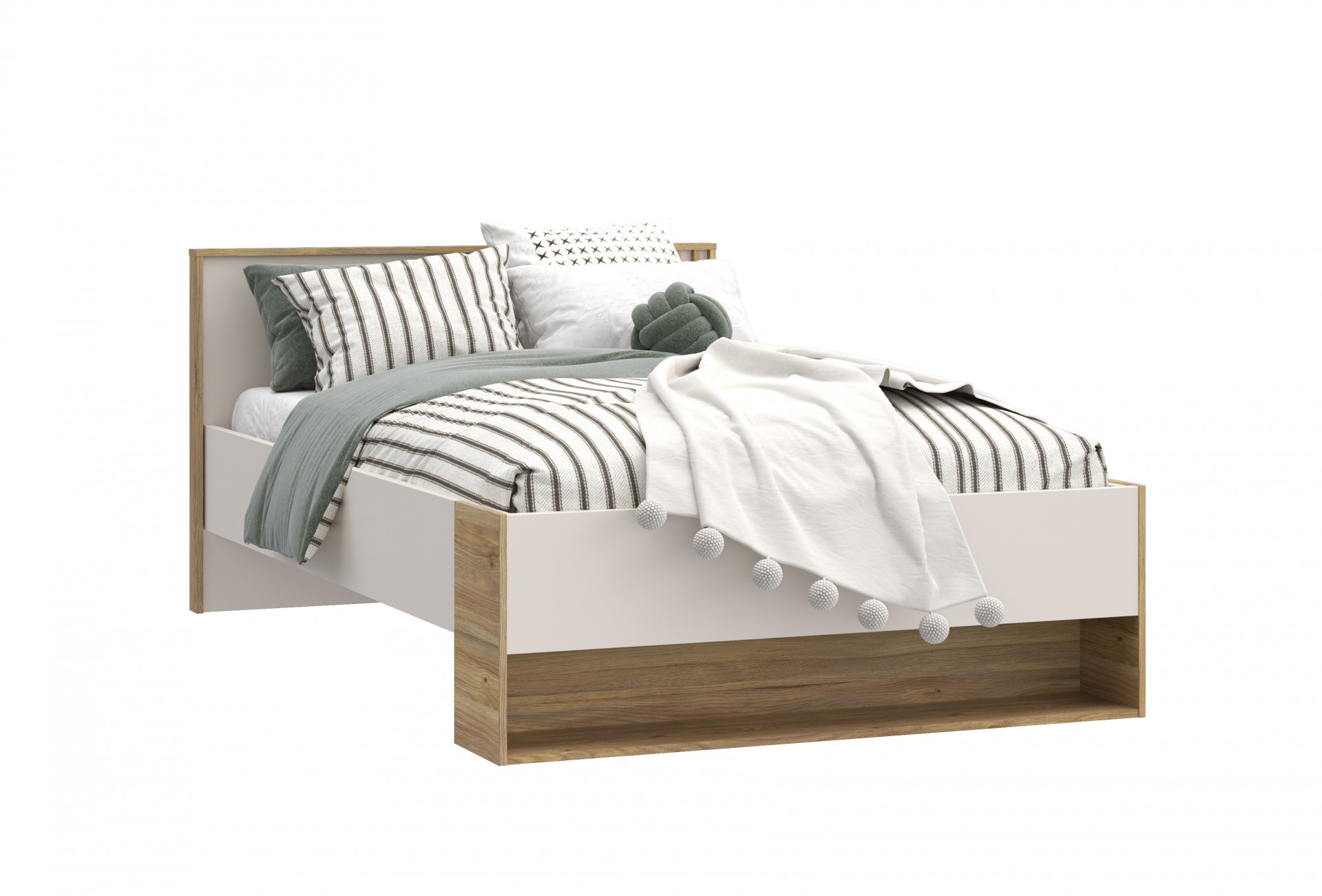 Кровать односпальная Forte ELISTON EGML1122 (дуб Маувелла/песочный)