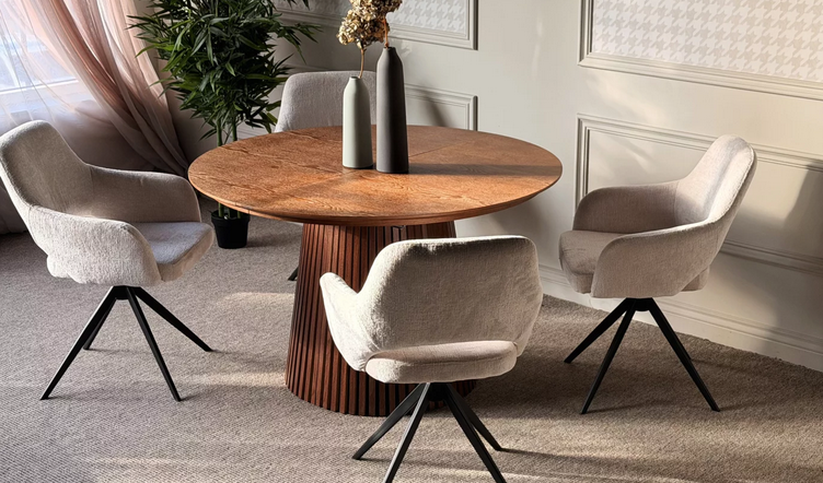 Стул обеденный CRV- Gear Powder dawn charm поворотный 360°,бежевый