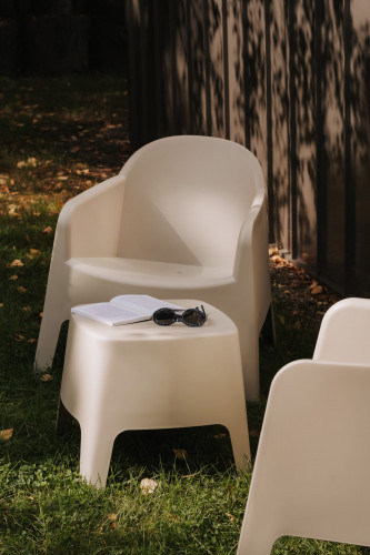 Кресло обеденное уличное VLL- FERNE Milane (коричневый, белый, кремовый)