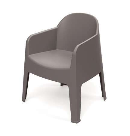 Кресло обеденное уличное VLL- FERNE Milane (коричневый, белый, кремовый)