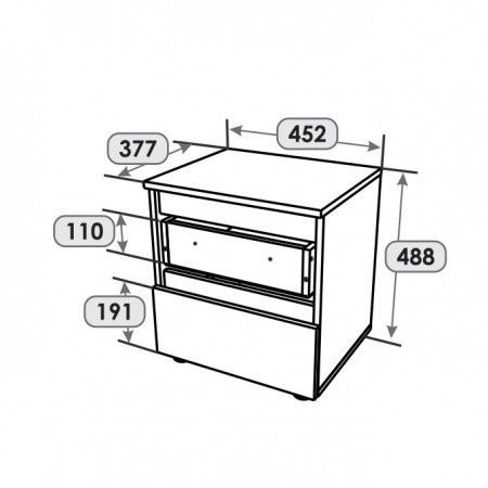 Тумба прикроватная EVR- Лайт ТЛ-1 крафт белый