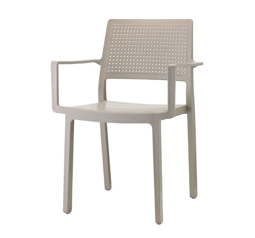 Кресло обеденное уличное VLL- SCAB Emi 2342 (тортора, светло-серый)​