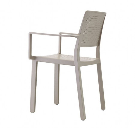 Кресло обеденное уличное VLL- SCAB Emi 2342 (тортора, светло-серый)​