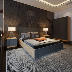 Спальный комплект ViA- APC (дуб тахо/темно-серый)