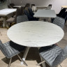 Стол обеденный Art-Deco EXI- MARSEILLES  MARMO + WHİTE LEGS