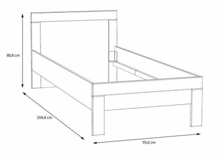 Кровать односпальная PL- Forte SNOW SNWL09