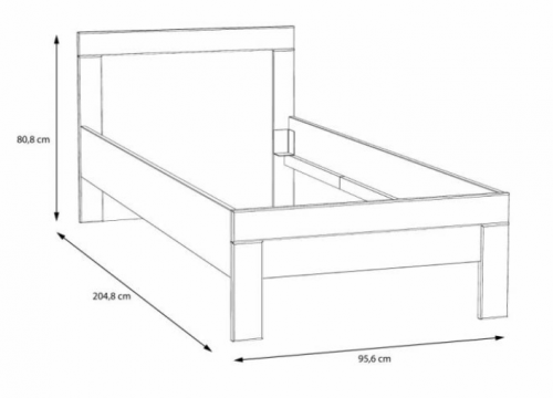 Кровать односпальная PL- Forte SNOW SNWL09