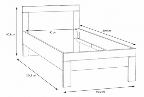 Кровать односпальная PL- Forte SNOW SNWL09