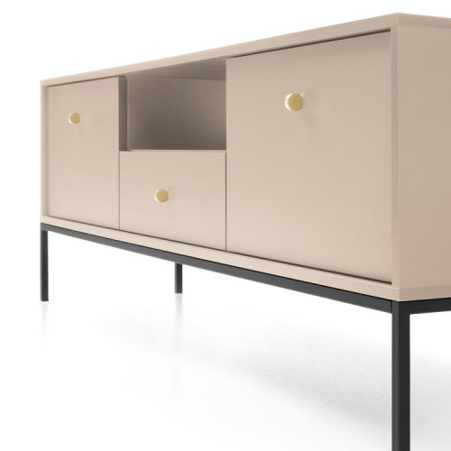 Тумба под TV Perfect Home Моно/Mono 2-дверная с 1 ящ., черные ножки MRTV154 Беж песочный