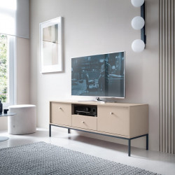 Тумба под TV Perfect Home Моно/Mono 2-дверная с 1 ящ., черные ножки MRTV154 Беж песочный