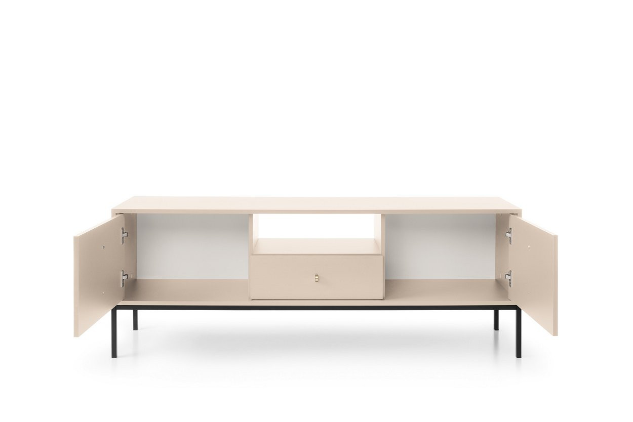 Тумба под TV Perfect Home Моно/Mono 2-дверная с 1 ящ., черные ножки MRTV154 Беж песочный