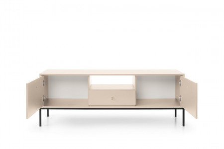 Тумба под TV Perfect Home Моно/Mono 2-дверная с 1 ящ., черные ножки MRTV154 Беж песочный