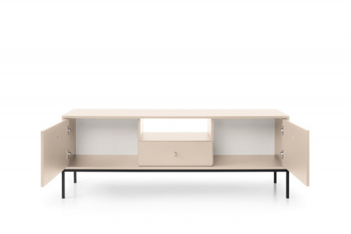 Тумба под TV Perfect Home Моно/Mono 2-дверная с 1 ящ., черные ножки MRTV154 Беж песочный