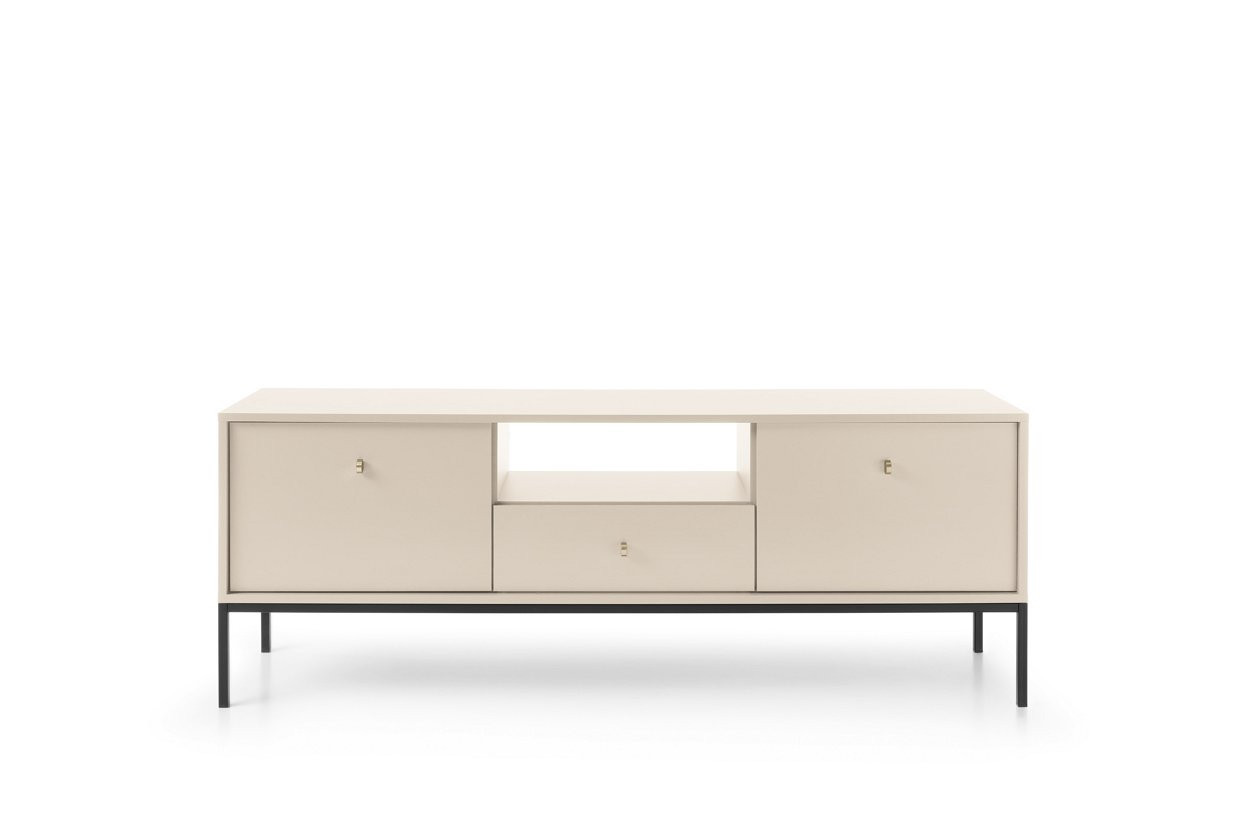 Тумба под TV Perfect Home Моно/Mono 2-дверная с 1 ящ., черные ножки MRTV154 Беж песочный