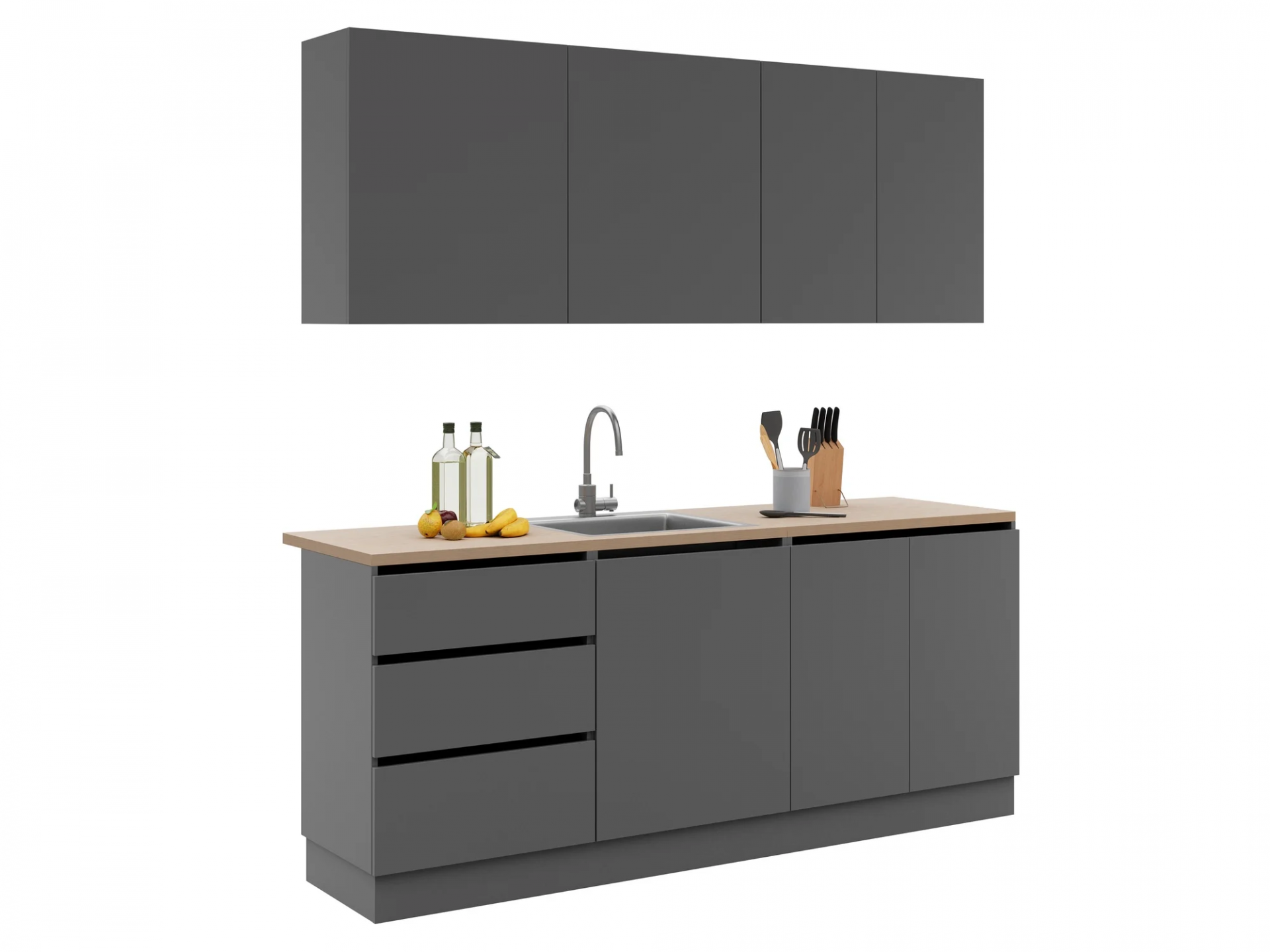 Кухня EMB- Asti (Асти) 2 метра Графит