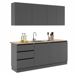 Кухня EMB- Asti (Асти) 2 метра Графит