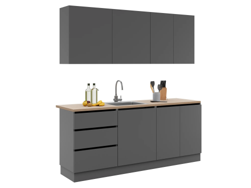 Кухня EMB- Asti (Асти) 2 метра Графит