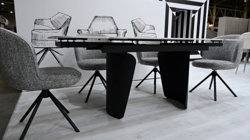 Стол обеденный модерн VTR- ТМL-1270 (Нардо) 140-200х90 клауди грей + черный