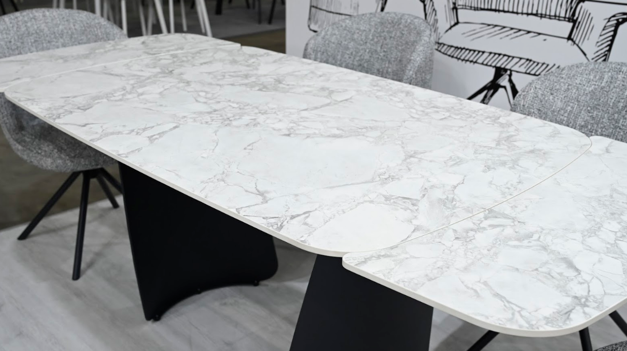 Стол обеденный модерн VTR- ТМL-1270 (Нардо) 140-200х90 клауди грей + черный