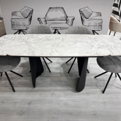 Стол обеденный модерн VTR- ТМL-1270 (Нардо) 140-200х90 клауди грей + черный