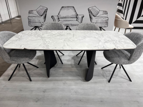 Стол обеденный модерн VTR- ТМL-1270 (Нардо) 140-200х90 клауди грей + черный