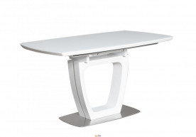 Стол модерн premium Evro- Arizona T7066 (белый сатин) МДФ+стекло