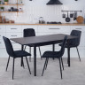 Комплект обеденный Ont- Леонардо 100 черный черные ножки + 4 стула Piado черный