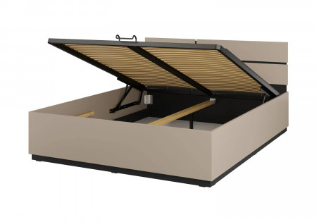 Кровать двуспальная с газовым подъемником Helvetia CROSS S (конго-черный)