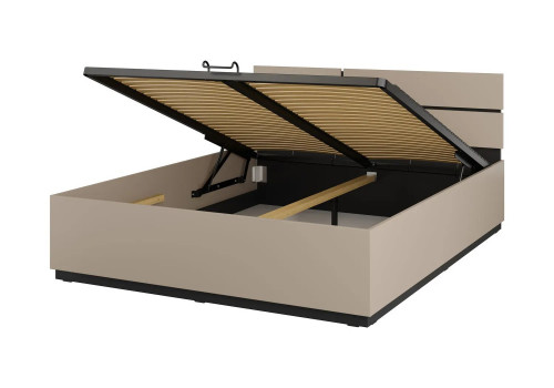 Кровать двуспальная с газовым подъемником Helvetia CROSS S (конго-черный)