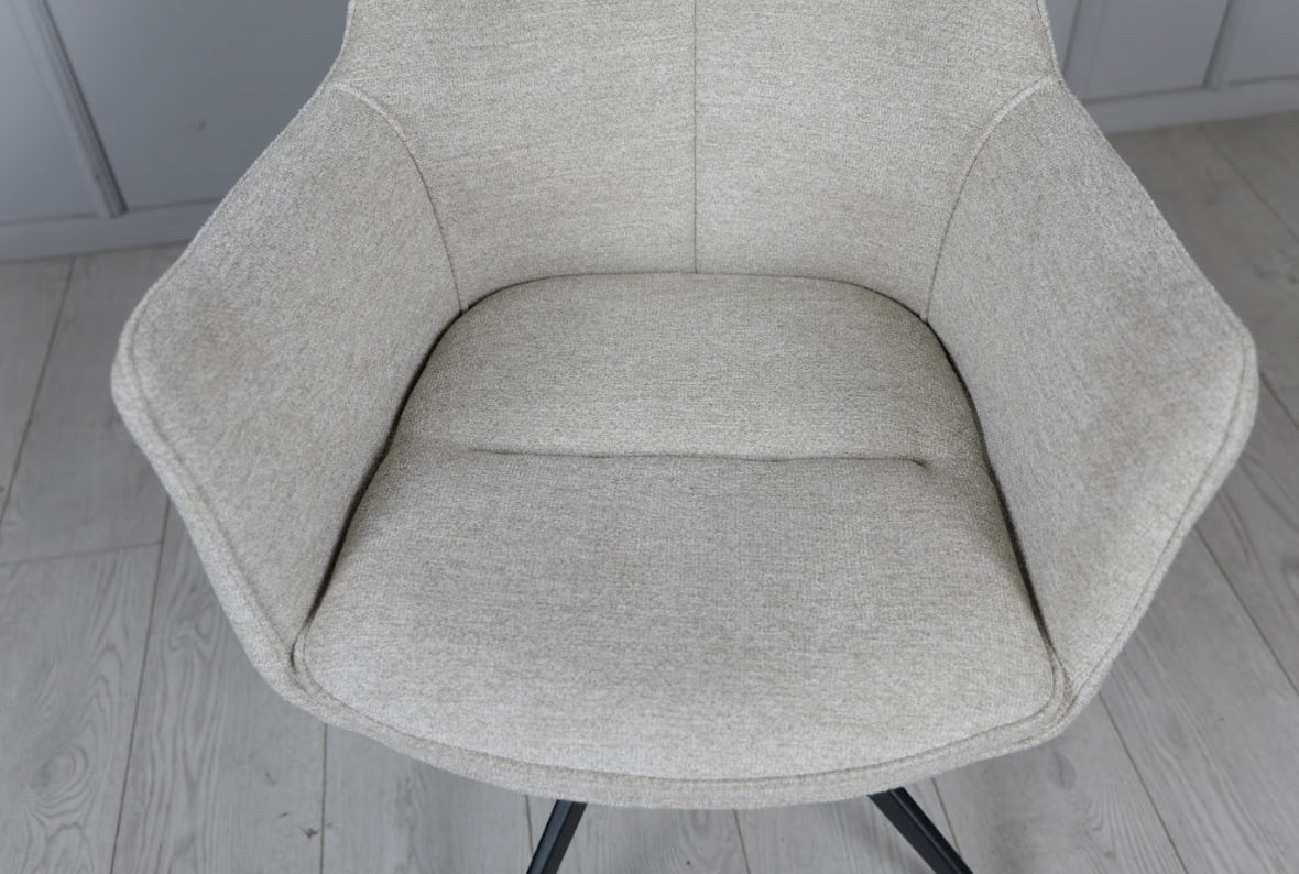 Стул обеденный поворотный TOP- Миро (кремовый) ноги черный