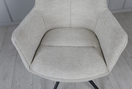 Стул обеденный поворотный TOP- Миро (кремовый) ноги черный