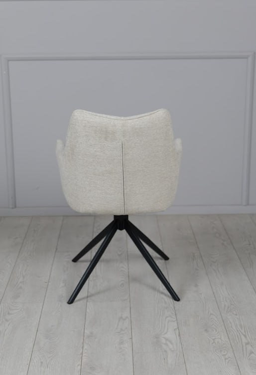 Стул обеденный поворотный TOP- Миро (кремовый) ноги черный