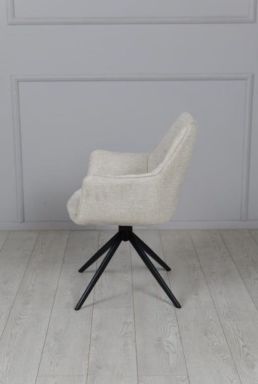 Стул обеденный поворотный TOP- Миро (кремовый) ноги черный