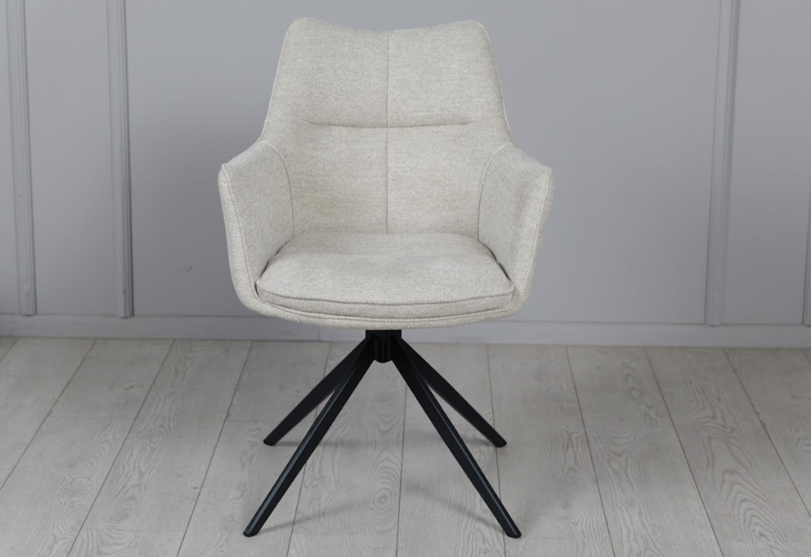 Стул обеденный поворотный TOP- Миро (кремовый) ноги черный