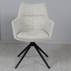 Стул обеденный поворотный TOP- Миро (кремовый) ноги черный