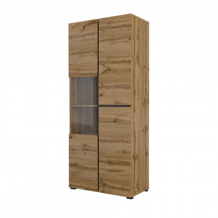 Витрина на 3 двери Helvetia CROSS 24N6MY12 (дуб вотан-черный)