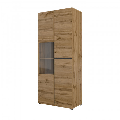 Витрина на 3 двери Helvetia CROSS 24N6MY12 (дуб вотан-черный)