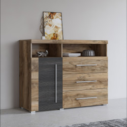 Комод на 1 дверь и 3 ящика в гостиную Helvetia ROGER 226ZZH47 (сатиновый нуссбаум)