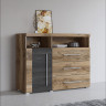 Комод на 1 дверь и 3 ящика в гостиную Helvetia ROGER 226ZZH47 (сатиновый нуссбаум)